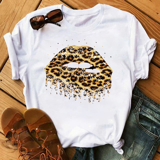 ZOGANKIN Cool Streetwear Female Black T-shirt Rainbow Lip and Butterfly Print Harajuku  Women Summer Cotton T Shirt Femme Tops