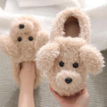 Teddy Bear women christmas plush slippers Cartoon Cute Bear House Slipper Furry Faux Fur Slides Woman Furry Flip Flop Shoes