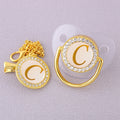 Luxury Transparent Initial Letter A Bling Bling Baby Pacifier with Chain Clip Newborn BPA Free Dummy Soother Chupeta Sucette