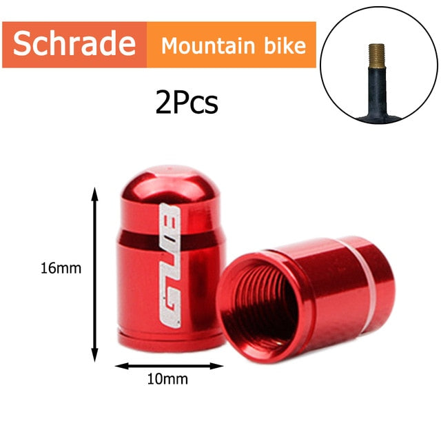 2pcs Aluminum Bicycle Tire Valve Cap Schrader/Presta Valve Cap Bike Tire Caps with Vacuum Tire Law Mouth Nut Bicycle Accessories