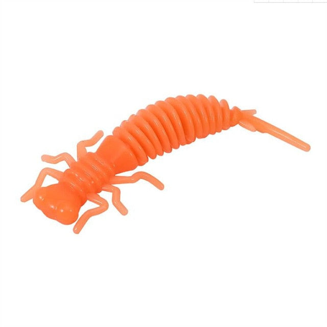 10 PCS Larva Soft Lures 55mm 75mm 100mm Artificial Lures Fishing Worm Silicone Bass Pike Minnow Swim Jigging Baits Fishing Gear