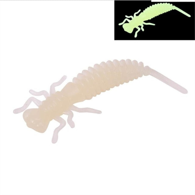 10 PCS Larva Soft Lures 55mm 75mm 100mm Artificial Lures Fishing Worm Silicone Bass Pike Minnow Swim Jigging Baits Fishing Gear