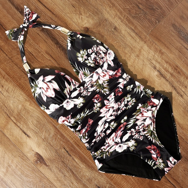 One Piece Tankini Plus Size Swimwear Women Black Halter Hot Monokini Swimsuit Push Up Bathing Suit Sexy 2020 High Waist Bodysuit