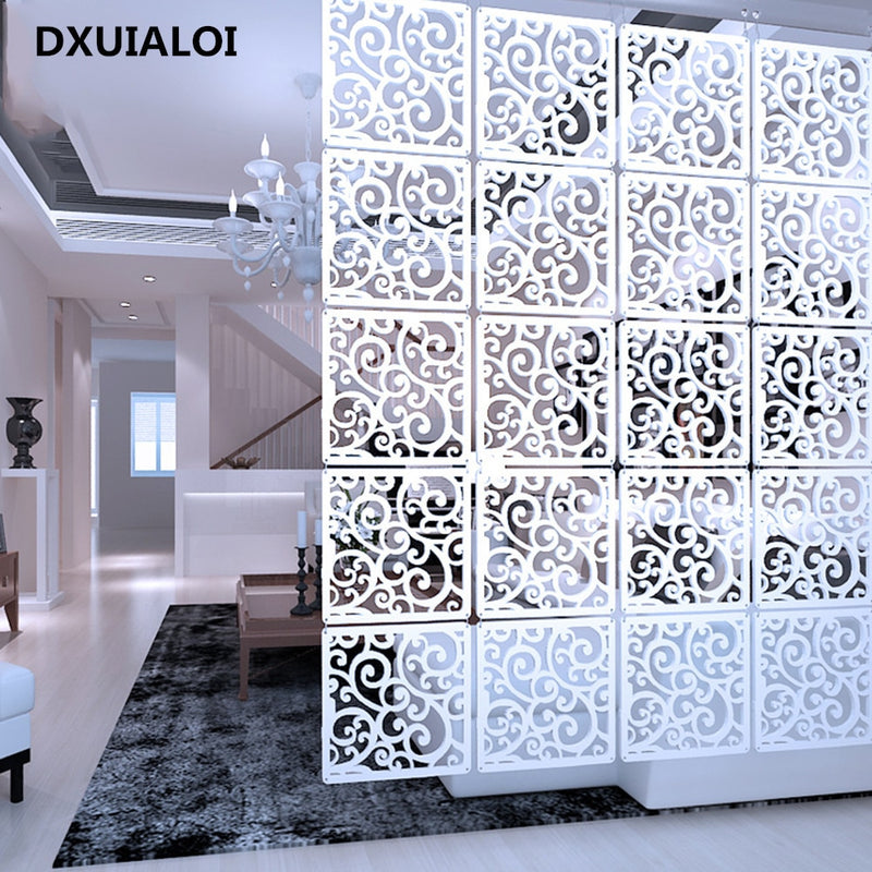 12 -piece 29x29 Cm Hanging Screens Living Room Parts Of Panels Partition Wall Art Diy Decoration White Wood Plastic yarn