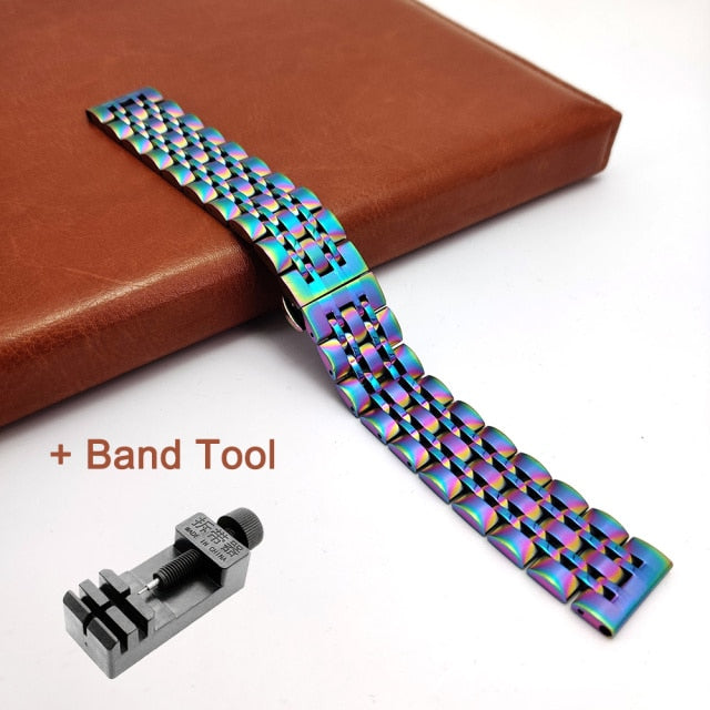 22mm 20mm Band for Samsung Galaxy Watch 3 41 45mm Gear S3 46mm 42mm Watch Stainless Steel Strap for Amazift Metal Wrist Bracelet