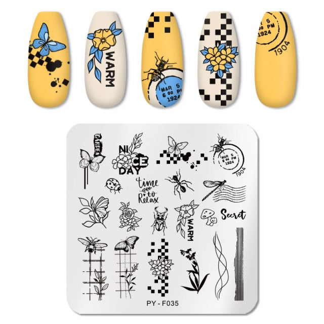 PICT YOU Nail Stamping Plate Geometric Line DIY Image Plate Stencil For Nails Polish Printing Stamping Templates Design Tools