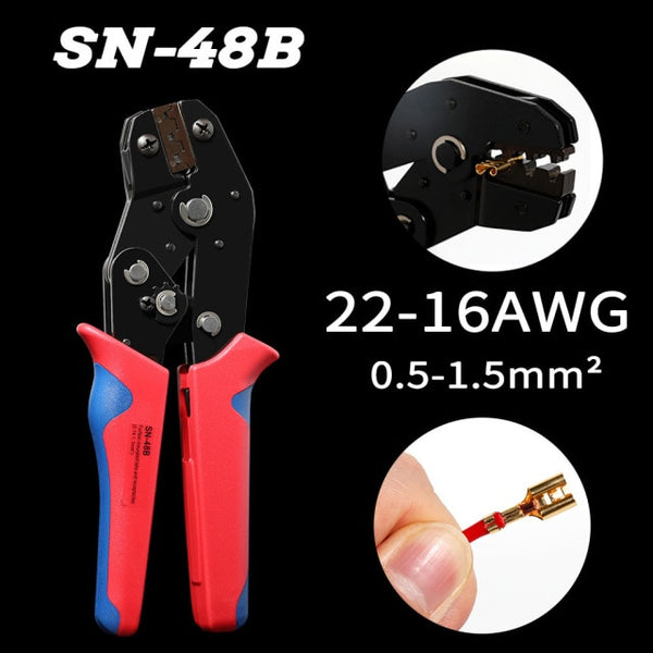 2.8/4.8/6.3mm Spade Crimp Terminal Connector Golden Universal Seal Spring Plug Insulated  Electrical Wire Connectors SN48B kit