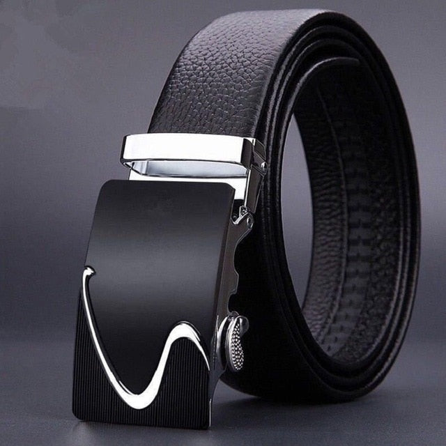 Men Belts Automatic Buckle Belt Genune Leather High Quality Belts For Men Leather Strap Casual  Buises  for Jeans