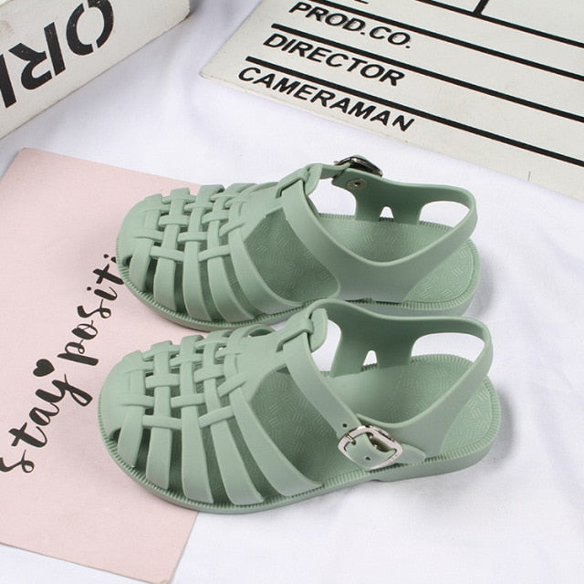 Baby Gladiator Sandals Breathable Hollow Out Shoes Pvc Summer Kids Shoes 2021 Fashion Beach Children Sandals For Boys Girls