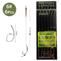 18.5cm 6-8pcs Leader Carp Fishing Hooks Hair Rigs With Line 30-60LB 2/4/6/8# Europe Feeder Group Carp Hook Accessories