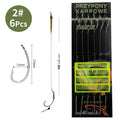 18.5cm 6-8pcs Leader Carp Fishing Hooks Hair Rigs With Line 30-60LB 2/4/6/8# Europe Feeder Group Carp Hook Accessories