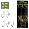 18.5cm 6-8pcs Leader Carp Fishing Hooks Hair Rigs With Line 30-60LB 2/4/6/8# Europe Feeder Group Carp Hook Accessories