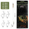 18.5cm 6-8pcs Leader Carp Fishing Hooks Hair Rigs With Line 30-60LB 2/4/6/8