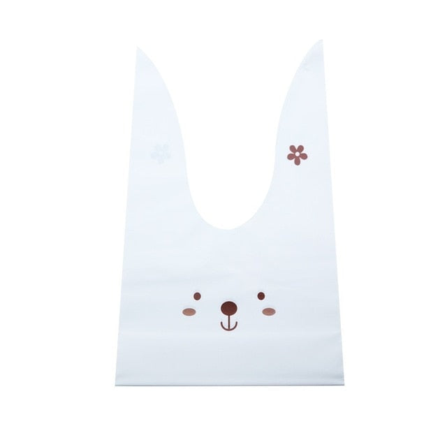 10/50pcs/lot Cute Rabbit Ear Bags Cookie Plastic Bags&Candy Gift Bags For Biscuits Snack Baking Package And Event Party Supplies