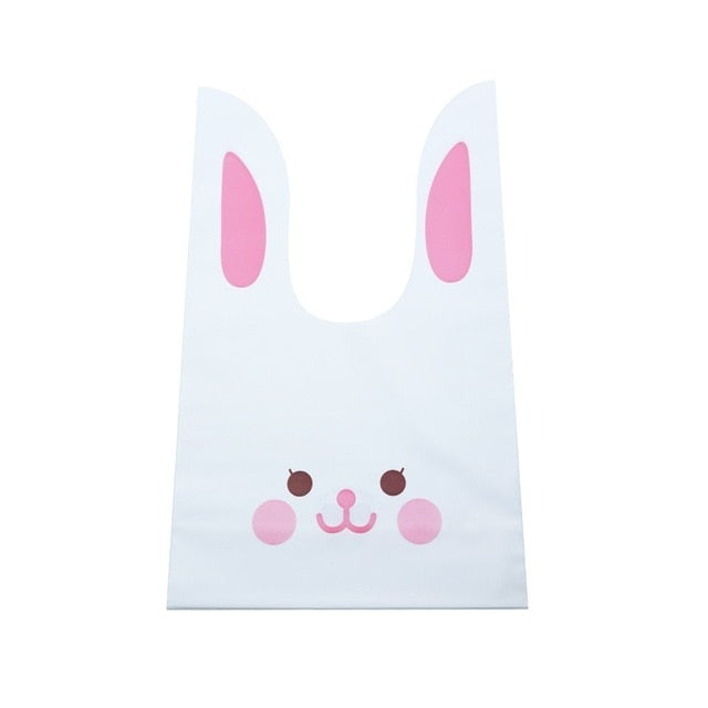 10/50pcs/lot Cute Rabbit Ear Bags Cookie Plastic Bags&Candy Gift Bags For Biscuits Snack Baking Package And Event Party Supplies