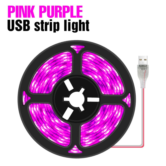 LED Grow Light USB Full Spectrum LED Growth Light Strip 0.5m 1m 2m 3m LED Plant Lamp DC5V Phyto Seed Flower Greenhouse Lamp Tape