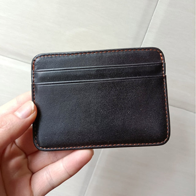 New Arrival Vintage Men's Genuine Leather Credit Card Holder Small Wallet Money Bag ID Card Case Mini Purse For Male