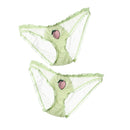 BIONEK Women Sexy Lace Underwear Ruffle Panties Japanese Lolita Style Transparent Seersucker Lingerie Fruit Embroidery Briefs