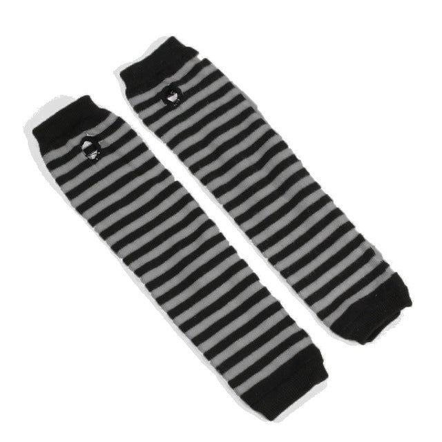 Fingerless Gloves Arm Sleeve Anime Women Fishnet Sports Emo Punk Striped Hand Warmer Mesh Long Gloves Cotton Fashion Sleeves