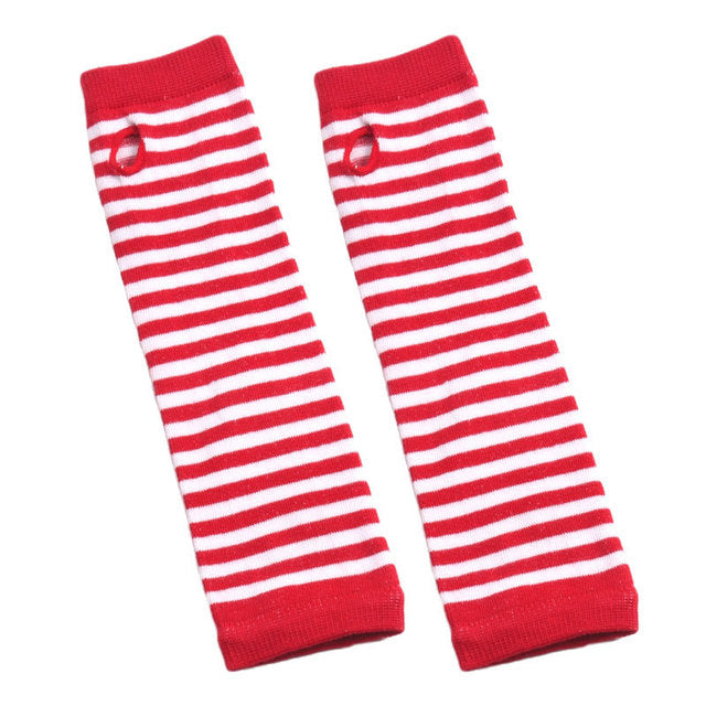 Fingerless Gloves Arm Sleeve Anime Women Fishnet Sports Emo Punk Striped Hand Warmer Mesh Long Gloves Cotton Fashion Sleeves