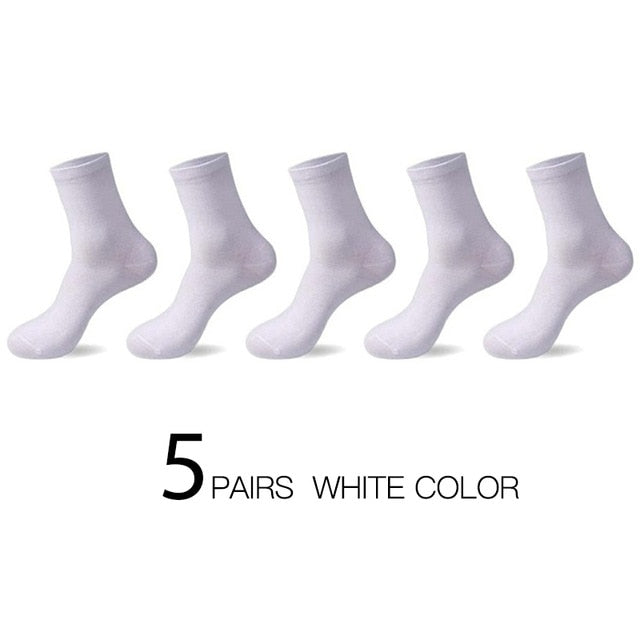 HSS 2021 High Quality Casual Men's Business Socks Summer Winter Cotton Socks Quick Drying Black White Long Sock Plus Size US7-14