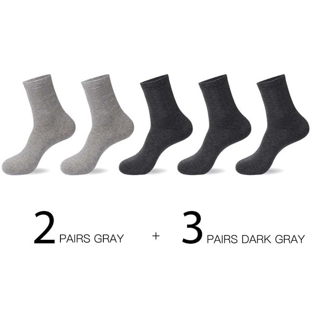 HSS 2021 High Quality Casual Men's Business Socks Summer Winter Cotton Socks Quick Drying Black White Long Sock Plus Size US7-14