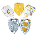 5pcs Baby Bibs Cotton Bandana Bibs Baby Feeding Infant Teething Bibs Cartoon Saliva Towel Baby Eating Accessory Baby Stuff
