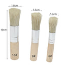 3pcs/6pcs/Set Wooden Stencil Brush Chalk Paint Natural Pure Hog Bristle brush Round Acrylic Oil Painting Detail Brushes