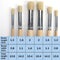 3pcs/6pcs/Set Wooden Stencil Brush Chalk Paint Natural Pure Hog Bristle brush Round Acrylic Oil Painting Detail Brushes