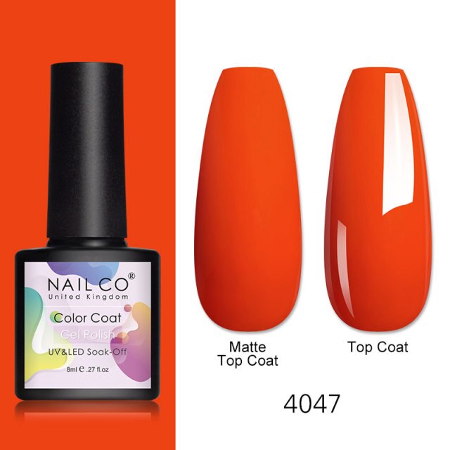 NAILCO 8ml Pink Red Colors Gel Nail Polish Nail Art Varnishes Gel Lacquer Coat Design UV Gel Varnish Soak Off LED Nails Manicure
