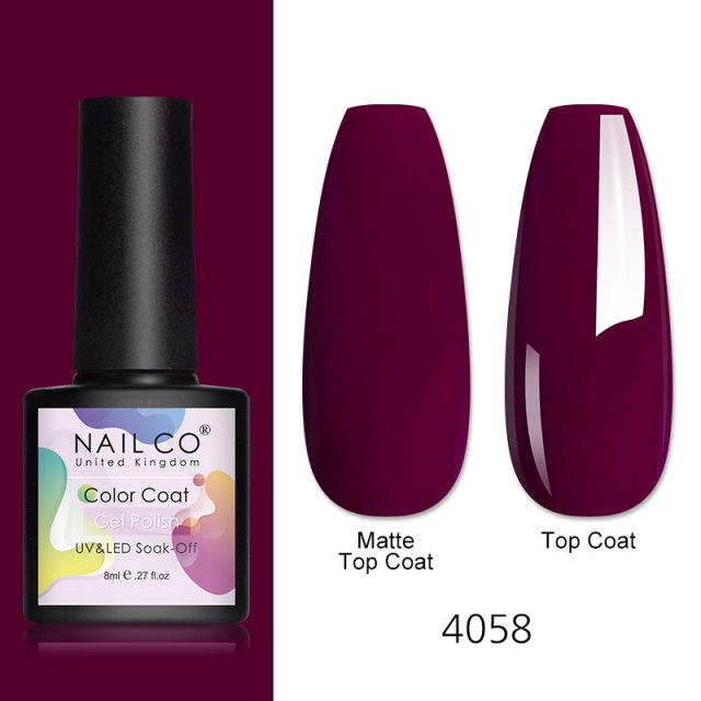 NAILCO 8ml Pink Red Colors Gel Nail Polish Nail Art Varnishes Gel Lacquer Coat Design UV Gel Varnish Soak Off LED Nails Manicure