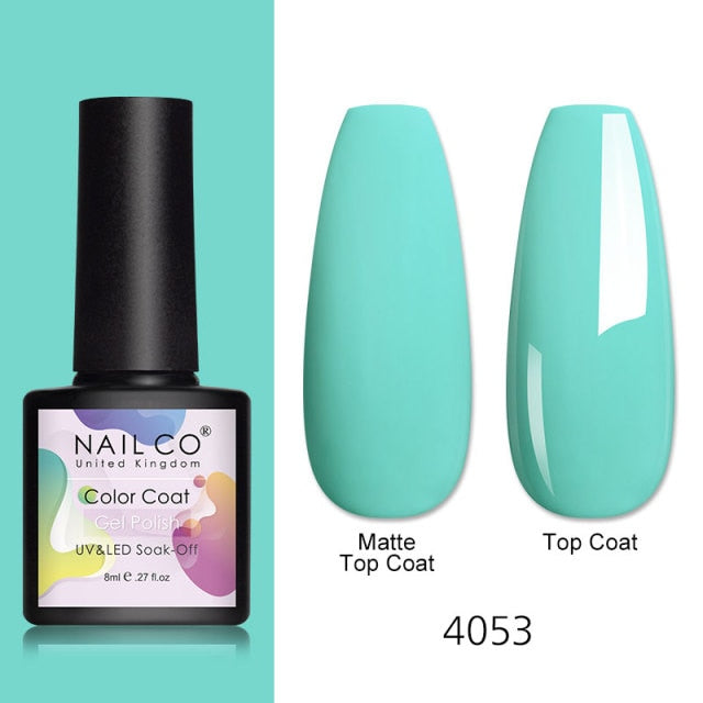 NAILCO 8ml Pink Red Colors Gel Nail Polish Nail Art Varnishes Gel Lacquer Coat Design UV Gel Varnish Soak Off LED Nails Manicure