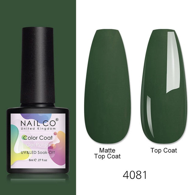 NAILCO 8ml Pink Red Colors Gel Nail Polish Nail Art Varnishes Gel Lacquer Coat Design UV Gel Varnish Soak Off LED Nails Manicure