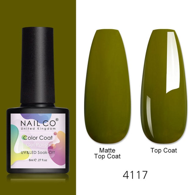 NAILCO 8ml Pink Red Colors Gel Nail Polish Nail Art Varnishes Gel Lacquer Coat Design UV Gel Varnish Soak Off LED Nails Manicure