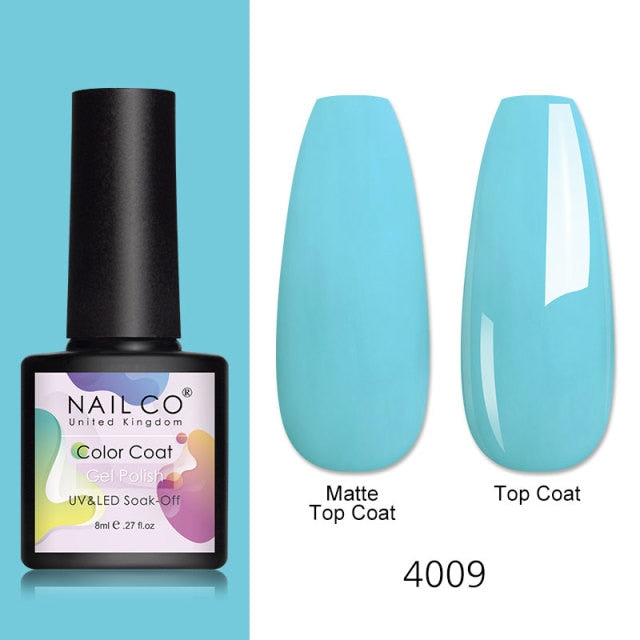 NAILCO 8ml Pink Red Colors Gel Nail Polish Nail Art Varnishes Gel Lacquer Coat Design UV Gel Varnish Soak Off LED Nails Manicure