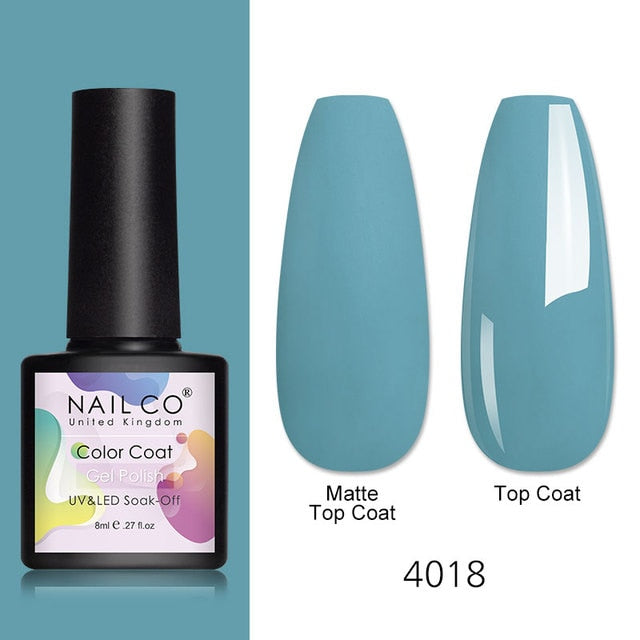NAILCO 8ml Pink Red Colors Gel Nail Polish Nail Art Varnishes Gel Lacquer Coat Design UV Gel Varnish Soak Off LED Nails Manicure