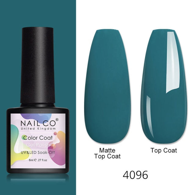 NAILCO 8ml Pink Red Colors Gel Nail Polish Nail Art Varnishes Gel Lacquer Coat Design UV Gel Varnish Soak Off LED Nails Manicure