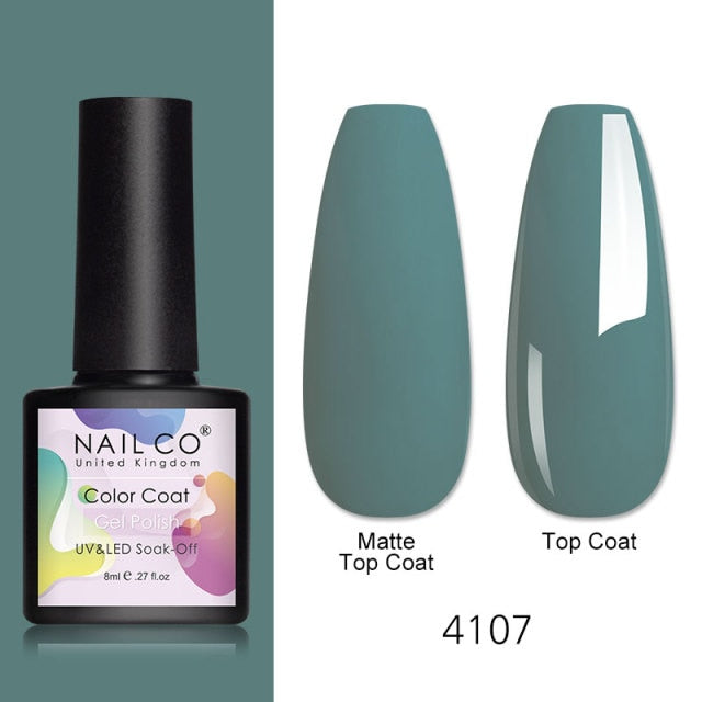 NAILCO 8ml Pink Red Colors Gel Nail Polish Nail Art Varnishes Gel Lacquer Coat Design UV Gel Varnish Soak Off LED Nails Manicure