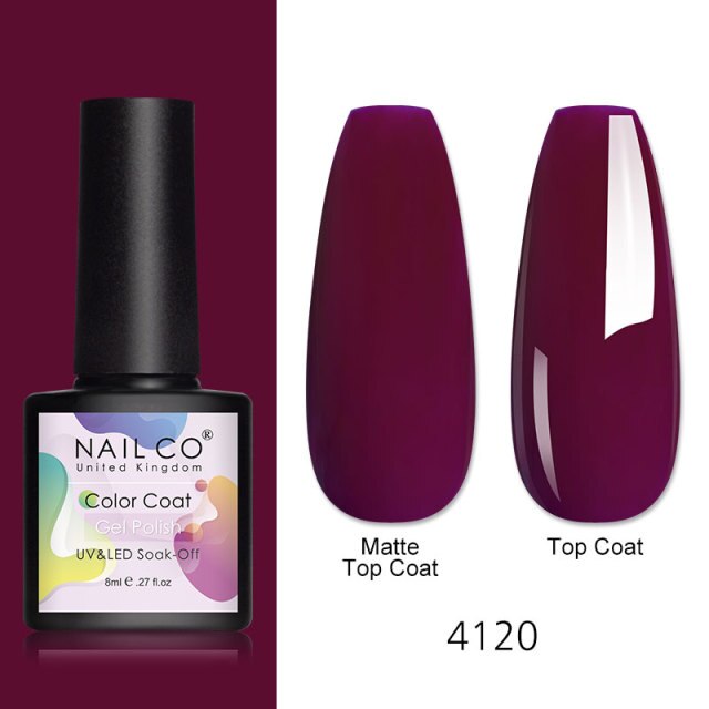 NAILCO 8ml Pink Red Colors Gel Nail Polish Nail Art Varnishes Gel Lacquer Coat Design UV Gel Varnish Soak Off LED Nails Manicure