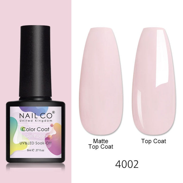 NAILCO 8ml Pink Red Colors Gel Nail Polish Nail Art Varnishes Gel Lacquer Coat Design UV Gel Varnish Soak Off LED Nails Manicure