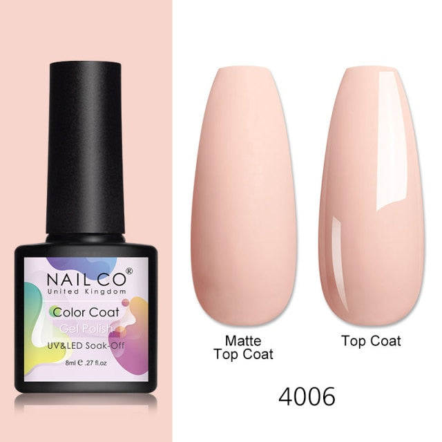 NAILCO 8ml Pink Red Colors Gel Nail Polish Nail Art Varnishes Gel Lacquer Coat Design UV Gel Varnish Soak Off LED Nails Manicure