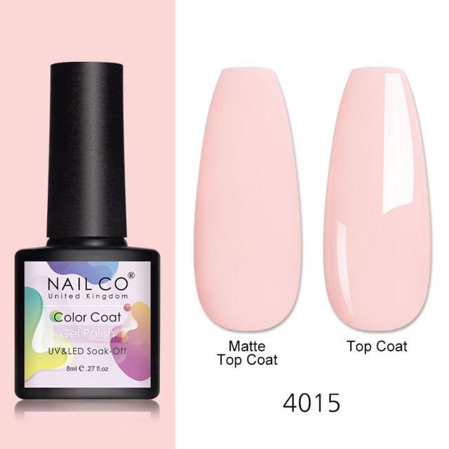 NAILCO 8ml Pink Red Colors Gel Nail Polish Nail Art Varnishes Gel Lacquer Coat Design UV Gel Varnish Soak Off LED Nails Manicure