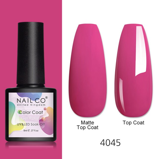 NAILCO 8ml Pink Red Colors Gel Nail Polish Nail Art Varnishes Gel Lacquer Coat Design UV Gel Varnish Soak Off LED Nails Manicure