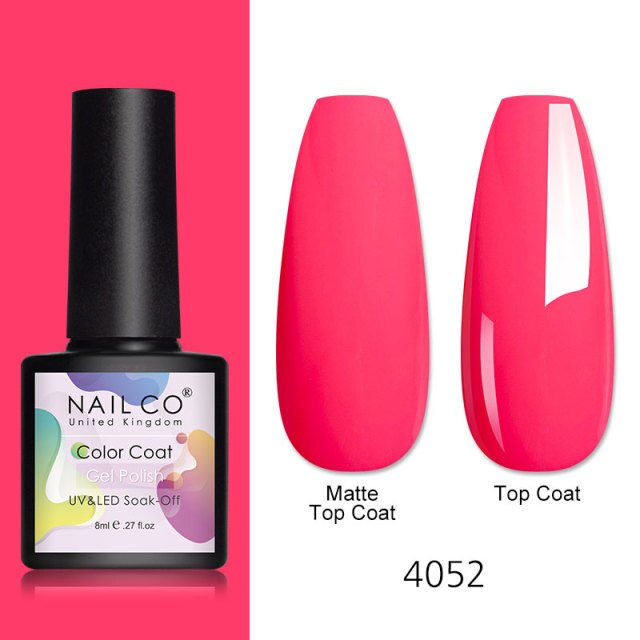 NAILCO 8ml Pink Red Colors Gel Nail Polish Nail Art Varnishes Gel Lacquer Coat Design UV Gel Varnish Soak Off LED Nails Manicure