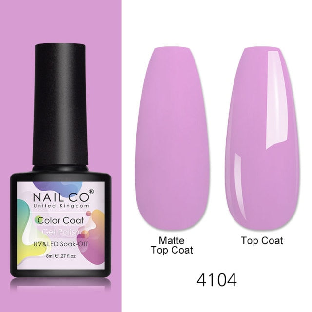 NAILCO 8ml Pink Red Colors Gel Nail Polish Nail Art Varnishes Gel Lacquer Coat Design UV Gel Varnish Soak Off LED Nails Manicure