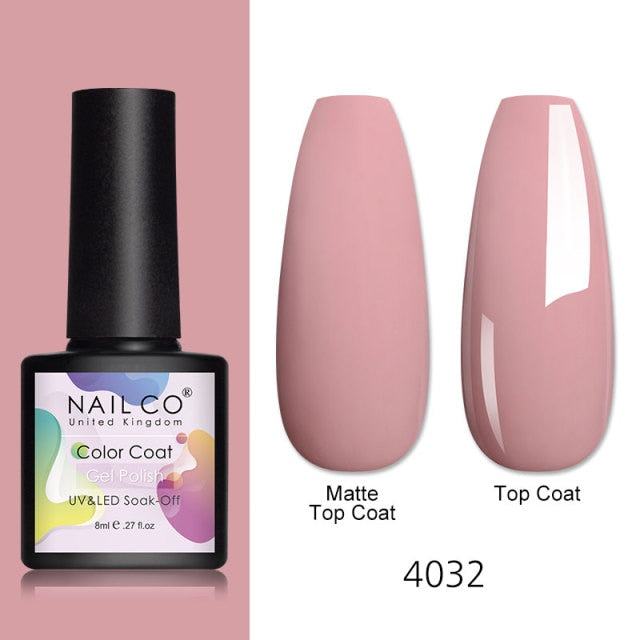 NAILCO 8ml Pink Red Colors Gel Nail Polish Nail Art Varnishes Gel Lacquer Coat Design UV Gel Varnish Soak Off LED Nails Manicure