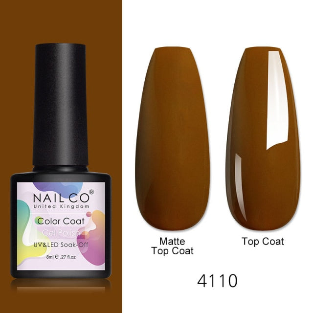 NAILCO 8ml Pink Red Colors Gel Nail Polish Nail Art Varnishes Gel Lacquer Coat Design UV Gel Varnish Soak Off LED Nails Manicure