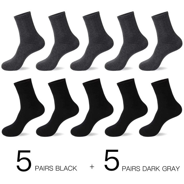 HSS 2021 Men's Cotton Socks New styles 10 Pairs / Lot Black Business Men Socks Breathable Spring Summer for Male US size(6.5-12)