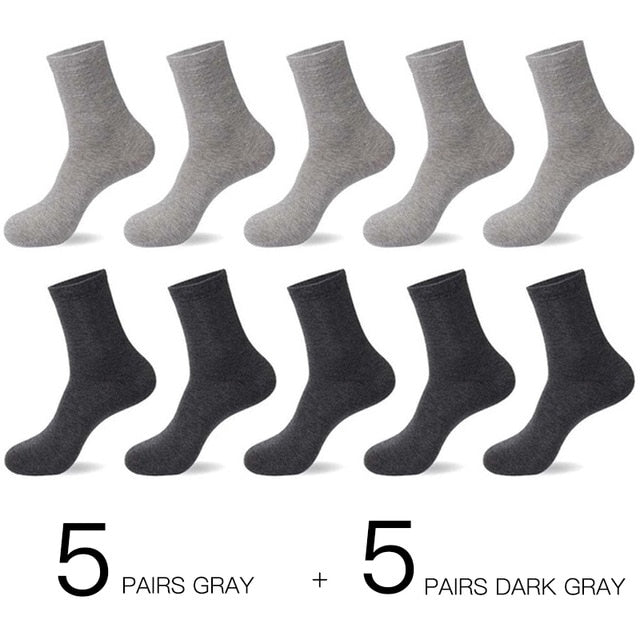HSS 2021 Men's Cotton Socks New styles 10 Pairs / Lot Black Business Men Socks Breathable Spring Summer for Male US size(6.5-12)