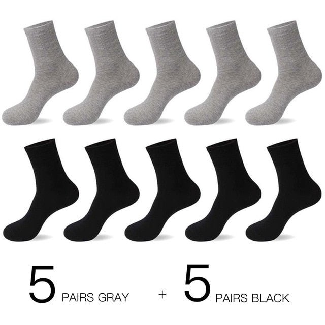 HSS 2021 Men's Cotton Socks New styles 10 Pairs / Lot Black Business Men Socks Breathable Spring Summer for Male US size(6.5-12)